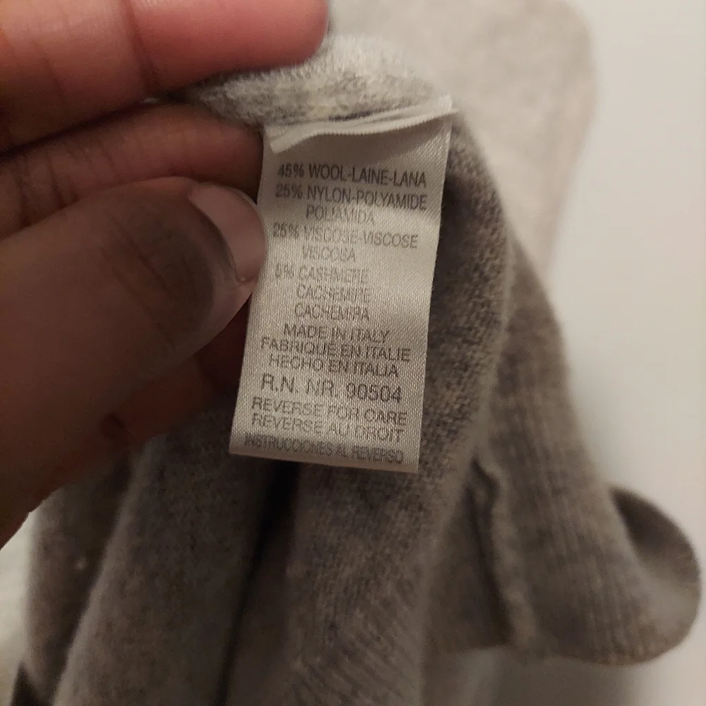 Old Money Preppy Wool Cashmere Sweater L Grey Quarter Zip Grandpa Cabincore